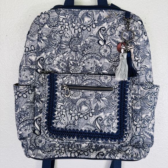 Sakroots Backpack Floral Laptop Bag Owl Tassel Keychain Boho School Work Artsy main image 10